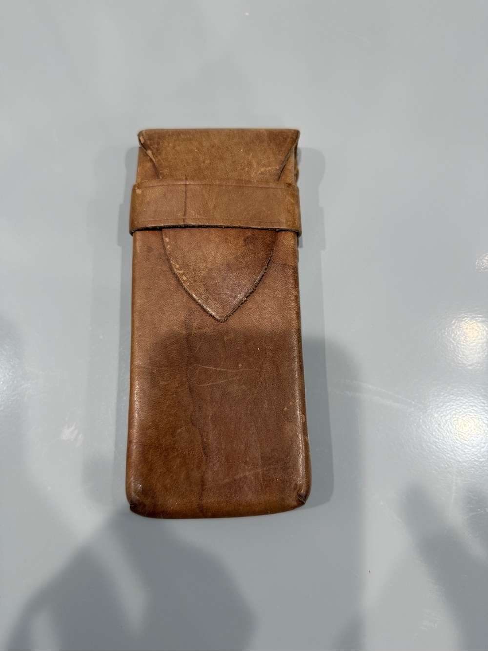 Vintage Brown Leather Pen Case
